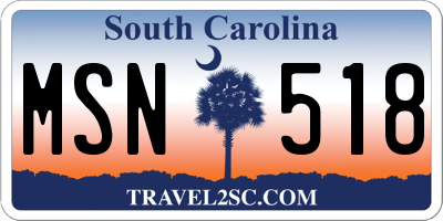 SC license plate MSN518