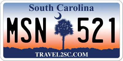 SC license plate MSN521