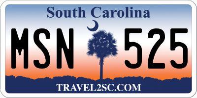 SC license plate MSN525