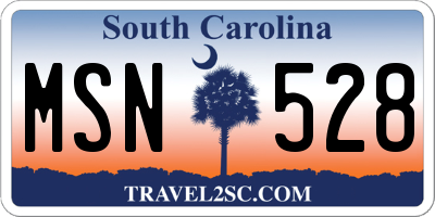 SC license plate MSN528