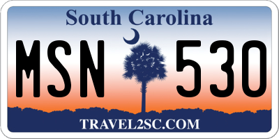 SC license plate MSN530