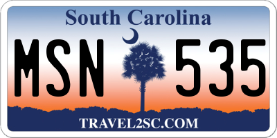 SC license plate MSN535