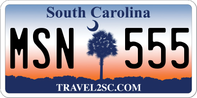 SC license plate MSN555