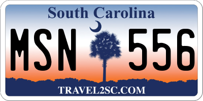 SC license plate MSN556