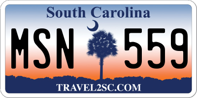 SC license plate MSN559