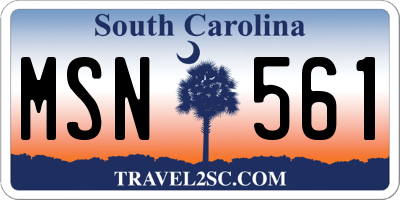 SC license plate MSN561