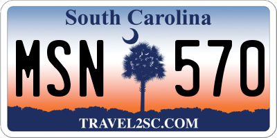 SC license plate MSN570