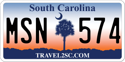 SC license plate MSN574