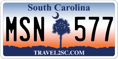 SC license plate MSN577