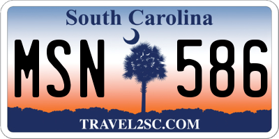 SC license plate MSN586