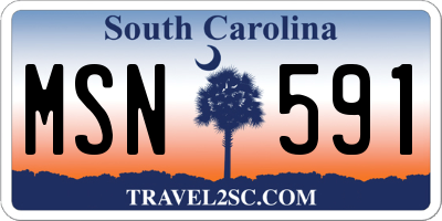 SC license plate MSN591