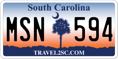 SC license plate MSN594