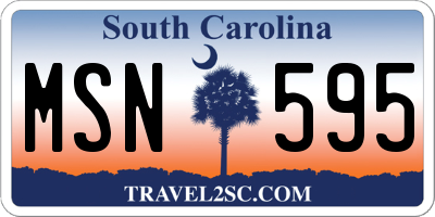 SC license plate MSN595