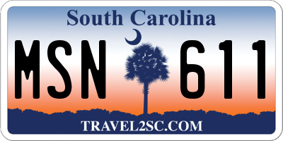 SC license plate MSN611