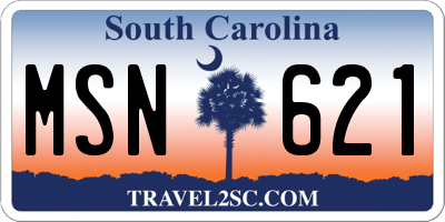 SC license plate MSN621