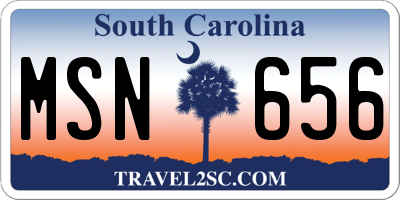 SC license plate MSN656