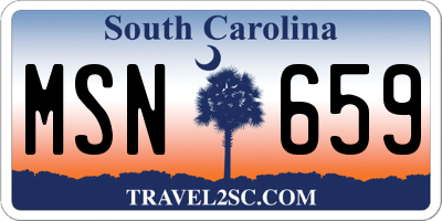 SC license plate MSN659