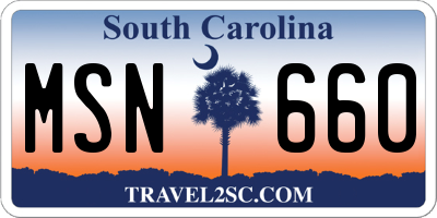 SC license plate MSN660