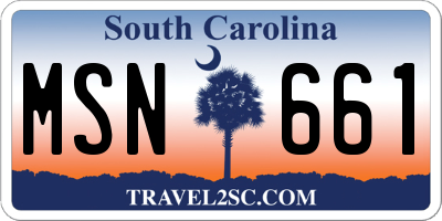 SC license plate MSN661