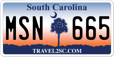 SC license plate MSN665