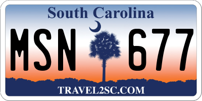 SC license plate MSN677