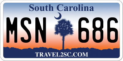 SC license plate MSN686