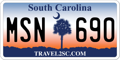 SC license plate MSN690