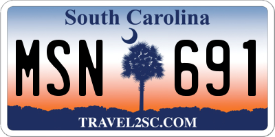 SC license plate MSN691