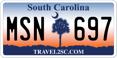 SC license plate MSN697