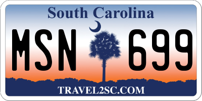 SC license plate MSN699