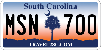 SC license plate MSN700