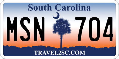 SC license plate MSN704