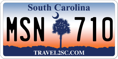 SC license plate MSN710