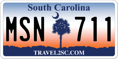 SC license plate MSN711