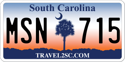 SC license plate MSN715