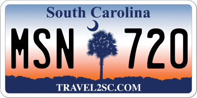 SC license plate MSN720