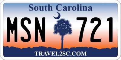 SC license plate MSN721