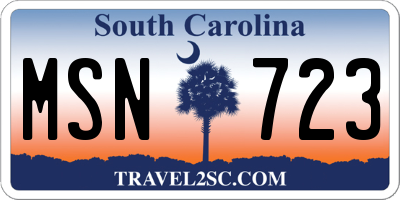 SC license plate MSN723