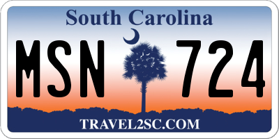 SC license plate MSN724