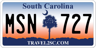 SC license plate MSN727