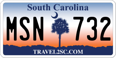 SC license plate MSN732