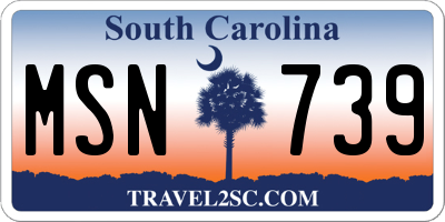 SC license plate MSN739