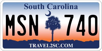 SC license plate MSN740