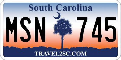 SC license plate MSN745