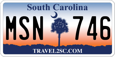 SC license plate MSN746