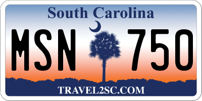 SC license plate MSN750