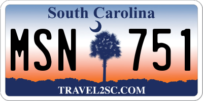 SC license plate MSN751
