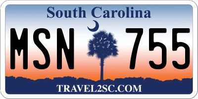 SC license plate MSN755