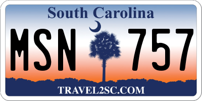 SC license plate MSN757