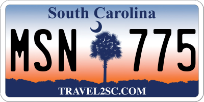 SC license plate MSN775